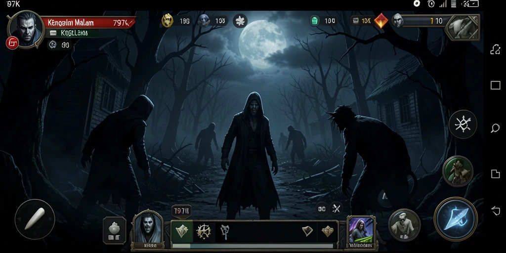 Gameplay menakutkan yang menghadirkan kegelapan dan misteri.