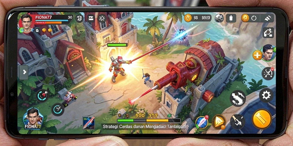 Gameplay FIONA77 saat melawan musuh dengan strategi yang cerdas.