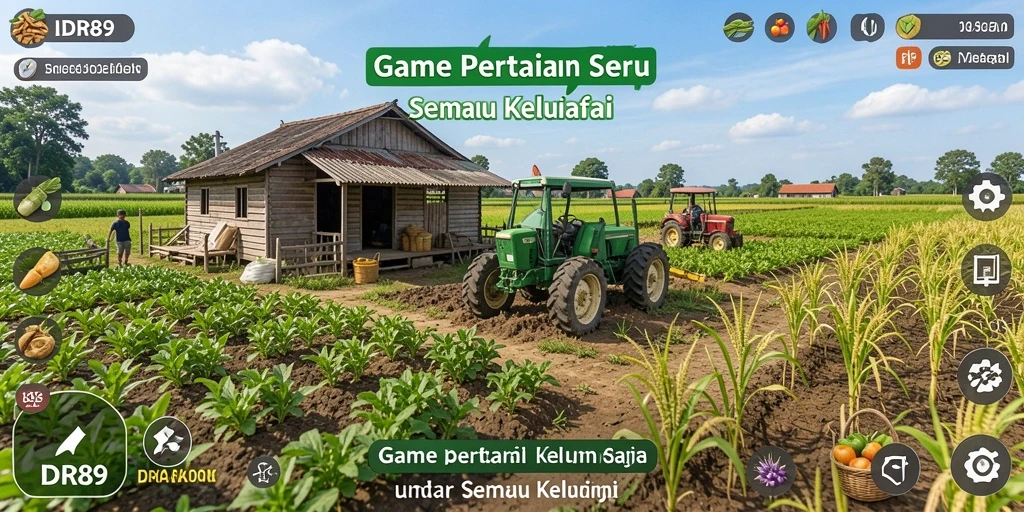 Tampilan gameplay IDR89 yang menarik saat bertani di ladang.