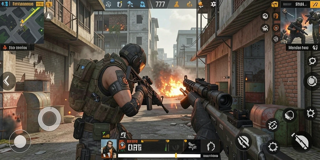 Tampilan gameplay L777 yang menegangkan dengan aksi tembak-menembak intens.
