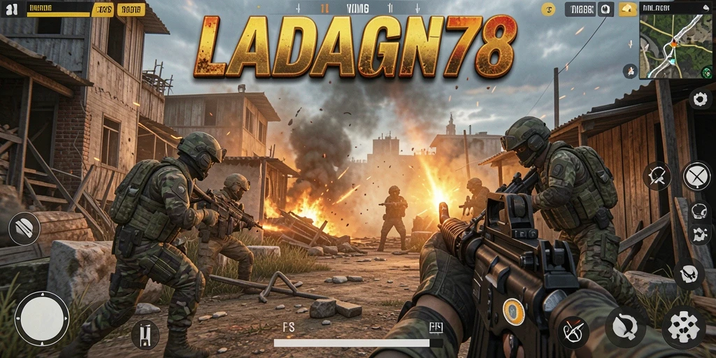 Gameplay intens dan seru di LADANG78 dengan pertempuran FPS.